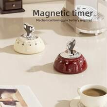 60-Minute Magnetic Mechanical Kitchen Timer, Precise Countdown, Battery-Free, Attachable To Fridge/Desk, Suitable For Brewing Coffee, Learning And Skincare