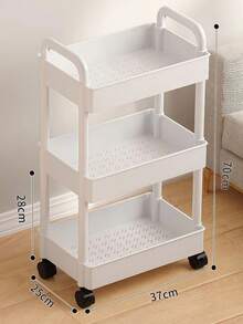 便携式滚动储物推车 - 重型多层置物架，重型塑料框架，适用于厨房、浴室、卧室和办公室 - 紧凑型推车，适合小空间，易于组装，适用于家庭和商业用途，带置物架 - 彩色 - 查看 19