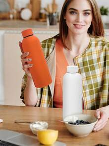 500ml Stainless Steel Vacuum Insulated Tumbler, Water Bottle (Fashionable Matte Colors), Available In Pink, Purple, Black, White, Red And More. Odorless, Suitable For Hot And Cold Drinks. Streamlined Design, Comfortable Grip, Suitable For Driving, Commuting, Outdoor Activities, Business Gifts And More. - Multicolor - View 8