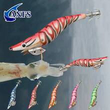 5个装夜光钓鱼饵 - 鱿鱼钩，逼真的虾和墨鱼造型，海水人造饵 - 彩色 - 查看 4