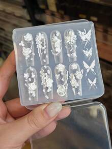 3D玫瑰花硅胶模具，DIY美甲、珠宝、配饰 - 無色 - 查看 5