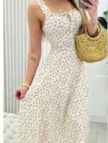 Floral Maxi Dress For New Year's Eve, Party, Summer, Outing, Vacation. - Ivory White - View 4