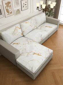 1 pieza Funda de cojín de asiento de sofá con estampado digital de líneas geométricas, de alta elasticidad, a prueba de polvo, resistente a los arañazos y lavable, diseño minimalista moderno para sala de estar y dormitorio, para todo el año - Multicolor - Ver 5