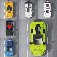 1件装DIY 3D拼图积木超跑玩具套装 - 互锁塑料积木套装，配有坚固的展示盒 | 高度精细逼真的迷你超跑模型，可供创意动手组装 | STEM学习玩具，可提升儿童、青少年和收藏家的精细动作和空间技能 | 完美的圣诞节、万圣节和生日礼物，适合男孩和女孩 - 彩色 - 查看 7