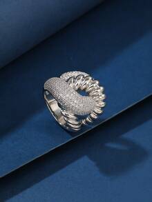 1pc Copper Material Fashionable Charm Unisex Ring, Suitable For Gift, Women's Holiday And Daily Wear - 016055-1 - View 13