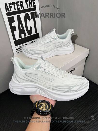 WARRIOR 1 đôi giày thể thao nam, thoáng khí, nhẹ, phối lưới, màu sắc tươi sáng, kiểu dáng thấp cổ, giày thể thao thường ngày.