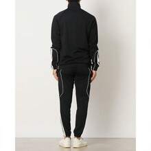 Adidas 2 piezas Conjunto de chándal de punto para hombre, chaqueta de cuello alto y pantalón de chándal - Blanco y Negro - Ver 2