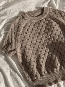 Women's Minimalist Elegant Knit Top, Casual Chic Style, Spring/Summer - Brown - View 4