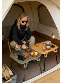 户外露营桌 超轻双用途桌 便携式可调节折叠桌 适用于露营、野餐、烧烤、钓鱼