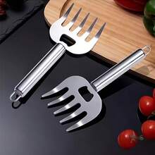 1件/2件装多功能熊爪式切肉器，可撕肉、切菜、防烫，带开瓶器功能，适用于牛肉、鸡肉、烧烤等，厨房食物夹，防滑切肉，耐高温，肉类分割切片器，不锈钢厨房耐高温切肉工具，初学者蔬菜切碎器，护手装置 - 銀色 - 查看 7