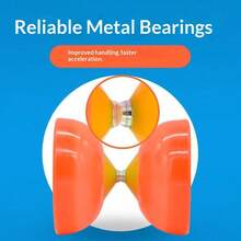 3轴承陀螺式中国悠悠球套装，带破坏者杆和网袋 - 易于发射/更快稳定（透明）