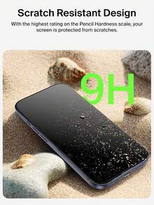 两片装高清钢化玻璃屏幕保护膜，兼容苹果设备，具有防刮擦、抗冲击和疏油涂层，触感顺滑。兼容苹果 X/XR/11/12/13/14/15/16/16 Plus/16 Pro/16 Pro Max/16e/17/17 Air/17 Pro/17 Pro Max 系列，适用于 手机壳。完美的 情人节礼物。 - 無色 - 查看 5