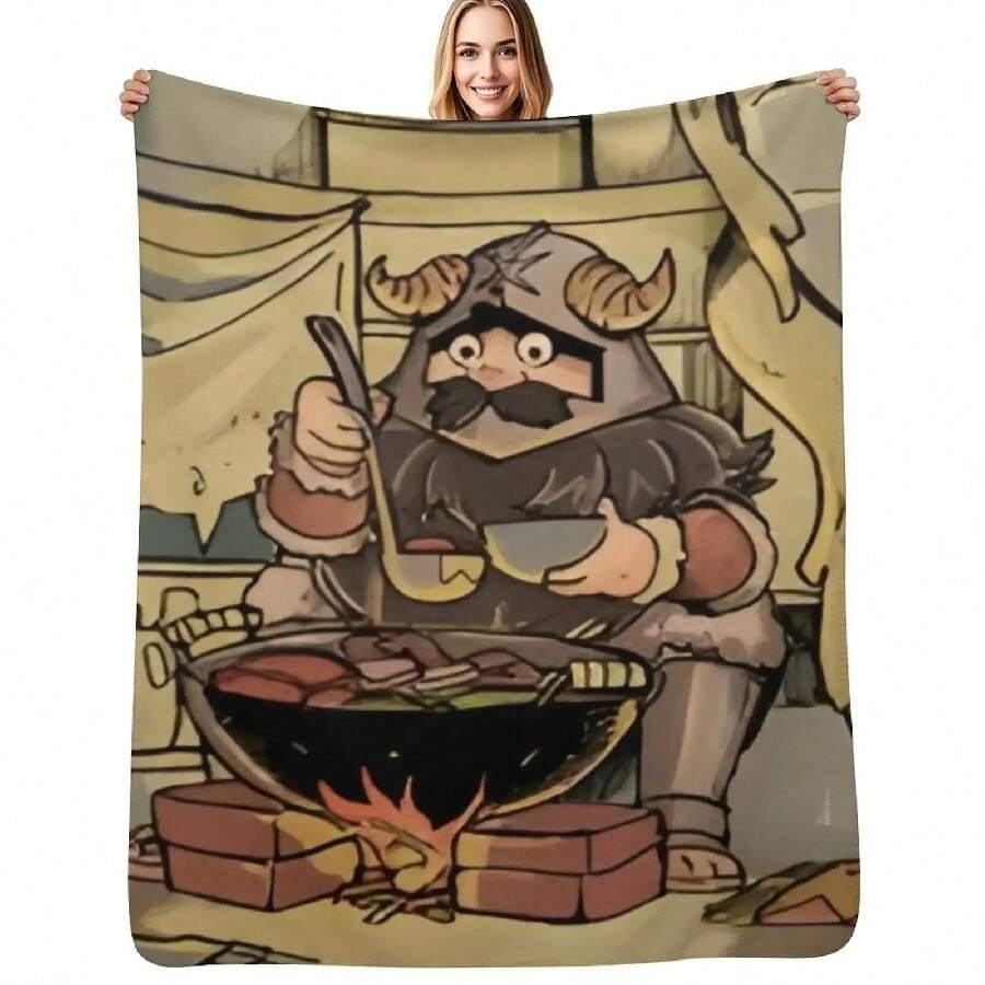 Dungeon Meshi Delicious In Dungeon - Senshi Cooking Throw Blanket Wednesday Thermal Retros Blanket.Jpg - trắng - Xem 1