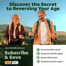 [Free Shipping]SUPER-NAD+ Anti-Aging + Energy Capsules – Liposomal NR, Resveratrol & Quercetin For Youthful Skin, Cellular Vitality & Clarity |   Max Strength NAD+ Booster, Non-GMO, Gluten-Free |   GMP-Certified |   60-Day Guarantee - 沒有秋天 - 查看 7