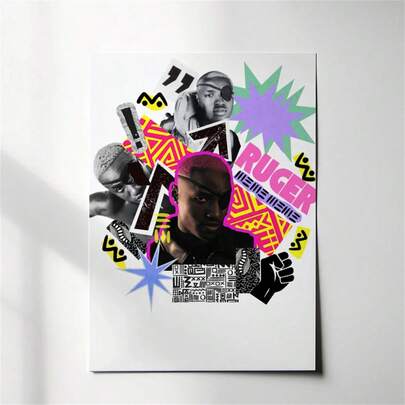 1 Pc Ruger Afro Art Poster, Black Illustration, African Wall Art, Wall Decor, Modern Minimalist Style Posters, Living Room And Room Decoration, Bathroom Decoration, Ideal Gift, No Frame