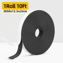 Magnetic Tape With Adhesive Backing, Single Roll Flexible Magnet Strip For Home & Office Organization - Black - View 2