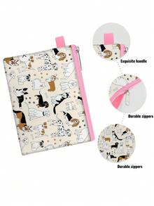 5.5" X 4.1" Dinosaur Coin Purse, Donut Zipper Wallet Pouch, Cute Dog Print, Oxford Cloth Durable Clutch, Easy To Clean Key Bag, Children's Gift, Perfect Birthday Gift