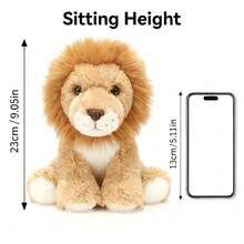 逼真的丛林风格坐姿狮子毛绒玩具 - 柔软的毛绒动物幼崽，家居装饰，适合作为儿童圣诞节、感恩节、复活节或生日礼物。 - 彩色 - 查看 11