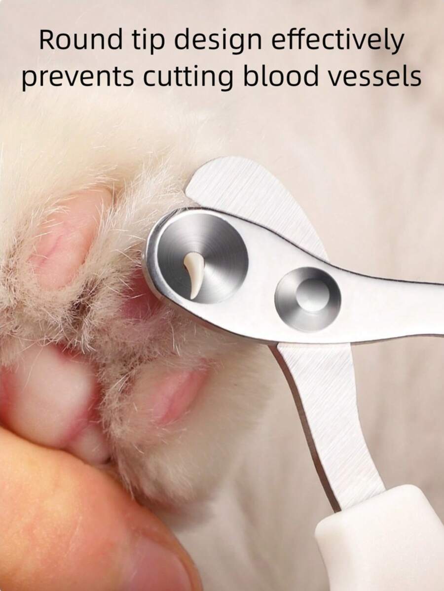 Stainless Steel Round Hole Pet Nail Clippers, Cat Nail Trimmer, Cat Claw Clipper - Multicolor - View 1