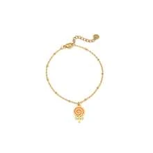 1pc Simple And Cute Lollipop Multi-Color Dripping Oil Pendant Handmade Bracelet, Suitable For Girls To Wear, Perfect For Vacations And Everyday Wear. - Gold - View 11