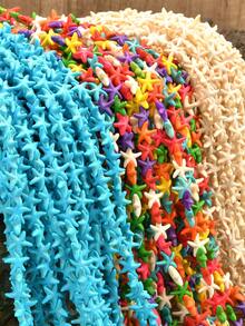 Yumfeel 37pcs Natural Howlite Sea Star Beads For Jewellery Making.Boho Spring And Summer Beach Style Stone Beads For DIY Bracelets ,Necklaces And Anklets. - Multicolor - View 2