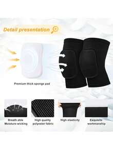 1 Pair Sports Knee Pads-BreathableFoam Padded Knee Sleeves For Running.Basketball,Footbal, Dance & Fitness.Adjustable S/M/L Sizes, Unisex JointSupport For Men & Women - Multicolor - View 2