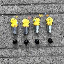 12个可爱卡通小鸡轮胎气门嘴帽，树脂自行车轮胎气门嘴套，萌趣小鸡装饰配件，适用于法式和美式气门嘴 - 彩色 - 查看 12