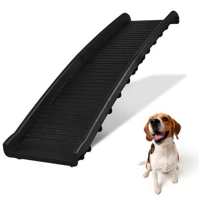 Folding Dog Ramp - Car/Sofa Access - 156 X 40 Cm, Non-Slip, 90 Kg Support - Large Size, Sturdy Black