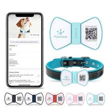 Pawview Silent Silicone Dog Name Tags Personalized For Pets With Bow Tie Style, Slide On Dog ID Tag With QR Code & NFC - Scan QR For Instant Location Alert, Emergency Contact,Pet Profile - 薄荷綠 - 查看 7