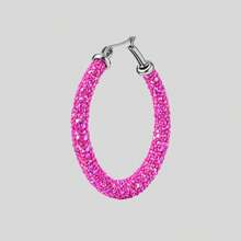 Women's Colorful Glitter Hoop Earrings For Carnival, Sparkle, And Parties - 銀色 - 查看 3