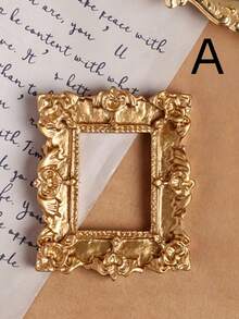 1件复古欧式风格框画，金色树脂迷你欧式复古浮雕照片展示架，适合情人节、家居装饰、天使椭圆形小相框、北欧ins风装饰、摄影道具 - 多色 - 查看 6