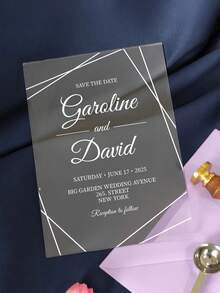 Versatile Acrylic Invitation Cards, Minimalist & Versatile, Suitable For Baby Shower, Housewarming, Birthday, Party, Engagement, Customizable High-Quality Design - Multicolor - View 12
