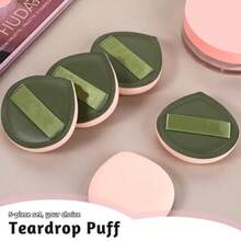 5 PCS Foundation Sponge Powder Puff Korean Makeup Sponge Cushion Puff For Foundation And Powder Fluffy Teardrop Latex Foundation Applicator For Liquid Cream Powder - 淺灰色 - 查看 4