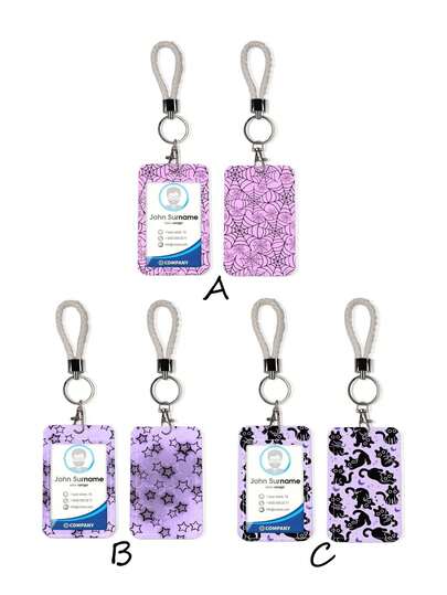 1pc ABS Purple Star & Spider Web Cat Shaped Fashion Keychain, Bag Charm, Student Bus Protector