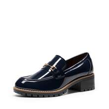 Women's Loafers Shoes Slip-On Chunky Platform Comfortable Dressy Business Casual Loafers - 藏蓝色 - 查看 7