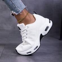 Women's Air Running Shoes - Lightweight Walking Sneakers With Air Cushion & Non-Slip Sole For Gym Workout Sports - Purple Mesh Upper & Soft Fabric Lining - Removable Sockliner For Comfort - 白色 - 查看 8