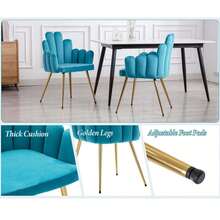 WAHSON OFFICE CHAIRS 2PCS Wahson Dining Chair, Velvet Dining Chair, Modern Living Room Chair With Armrest And Gold Leg, Kitchen Chair For Restaurant And Dining Room - Blue - View 6