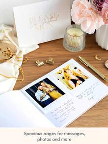 Wedding Guest Sign-In Book - Exquisite And Elegant Guest Sign-In Book For Weddings, Christening Parties, And Other Special Events - 100 Blank Pages For Wedding Sign-In And Photos - Home Decor – Wedding Receptions, Baby Showers, Birthdays, Bridal Showers, And Special Event Guest Registers – A Stylish Sign-In Book