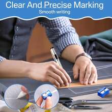 Motiskyy 28 Pcs Chalk Pencil Refillable Cartridge Set, Sewing Chalk Pen And White Refill Tailors Pencil For Marking Fabric Patterns - 白色 - 查看 3