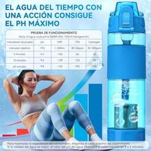 CYPNBotella de Agua AlcalinaBotella de Agua Filtro de 22 Onzas Filtro de Agua Alcalina La Botella que Filtra y Mejora Tu Agu Botella Alcalina de Filtro de Agua para Deportes Camping Portátil grisFashion - 219619413 - Ver 7