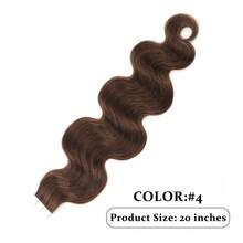 20pcs Water Wave Invisible Hair Extensions, Human Hair, Medium-Long Length, Soft & Skin-Friendly, Suitable For Wet Hair - S4 - View 3