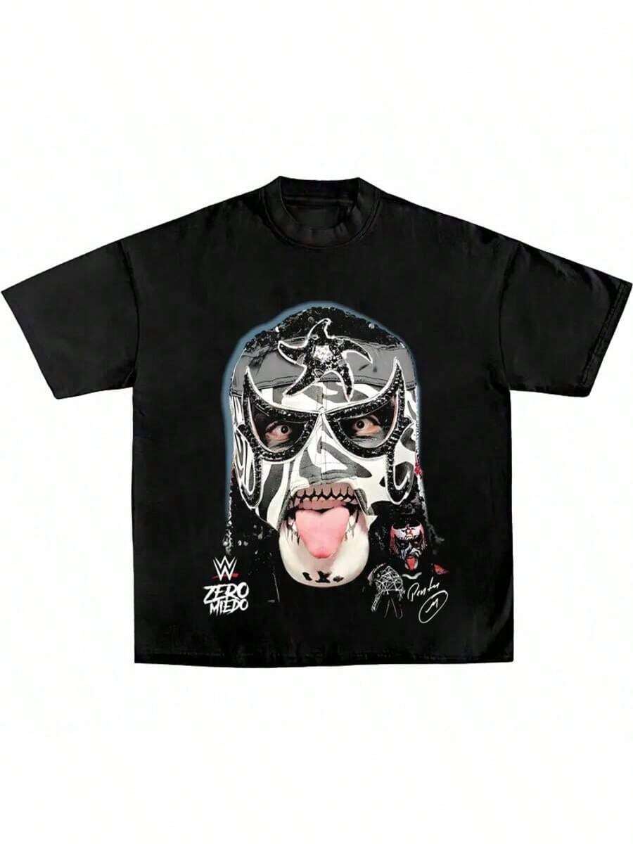 BIG FACE TEE Wrestling Tee Wrestling Graphic Tee Wrestler Shirt Sports Shirt Vintage Wresting Shirt Wrestling Gift - 黑色 - 查看 1