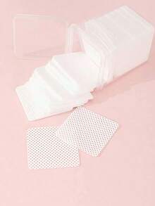 200pcs White Cleaning Cotton Pads, Eyelash Extension Glue Wipes, Glue Cleaning Cotton Pads, Nail Polish Remover Pads, Eyelash Extension Tools, Suitable For Eyelash Extension - White - View 6