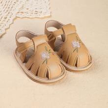 0-1 Year Old Infant Girls' Soft Bottom Anti-Slip Breathable Sandals, Suitable For 6-12 Months Infants - Apricot - View 7