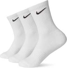 Nike Logo 运动高帮袜，训练健身中筒袜，男女通用，白色，多双装 - 白色 - 查看 2