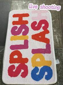 1pc Colorful Letter Plush Bathroom Mat, Beautiful Carpet, Bathroom Rug, Doormat, Small Rug, Carpet, Floor Mat, Home Decor, Area Rug, Outdoor Mat, Bedroom Carpet, Washable Rug Christmas Decor Kitchen Rug