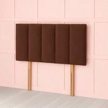 2ft6 Small Single Teddy Fabric Headboard Panel 26inch - Brown - View 1