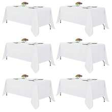 Fitable White Rectangle Tablecloths For 6 Foot Tables, 6 Pack - 70 X 108 Inches - Stain Resistant And Washable Table Clothes, Polyester Fabric Table Covers For Wedding, Party, Banquet, Buffect - White70x108In - View 1