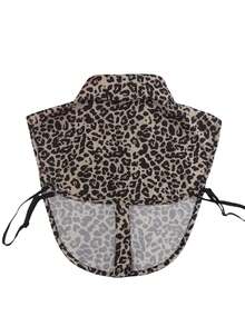 Women Detachable Faux Collar Leopard Leopard Print Blouse Half Shirt Lapel False Collar Crop Top Clothing Accessory - Small Leopard Print - View 3