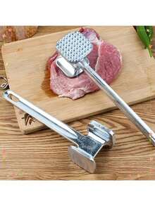 Stainless Steel Meat Tenderizer, Double-Sided Meat Pounder - Meat Mallet For Home Use